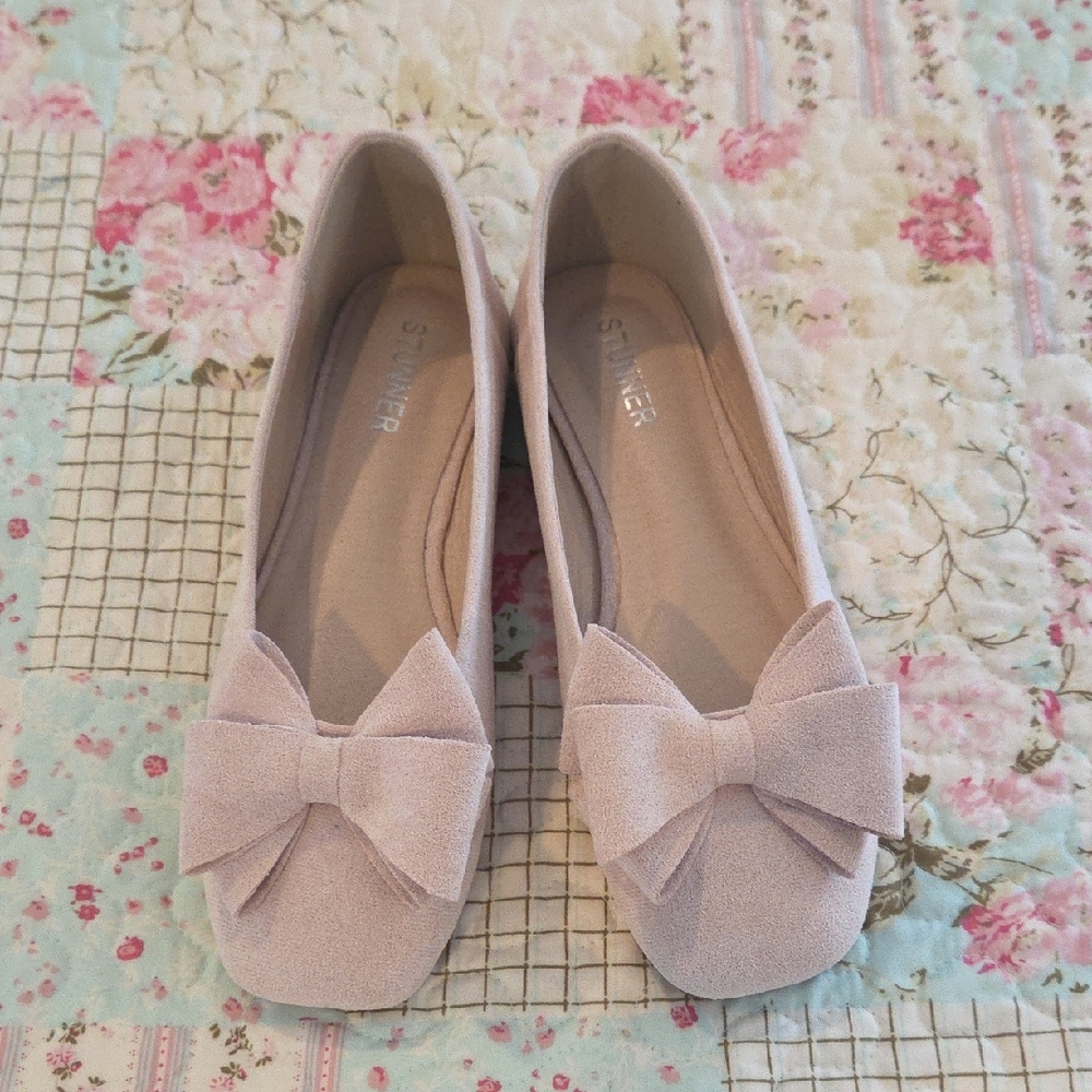 Women's Pink Bow Flats